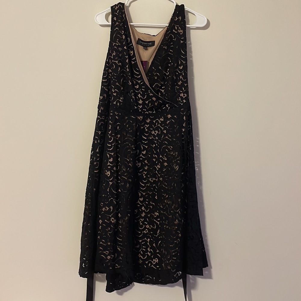 Lane Bryant Black and Nude Lace Dress
